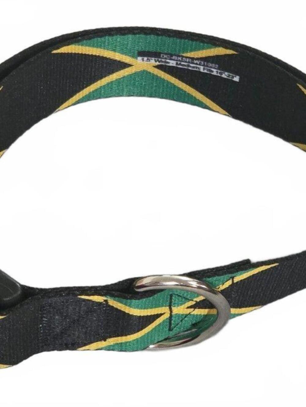 Buckle-Down Medium Wide Dog Collar 16-23 Inches Jamaica Flag Design
